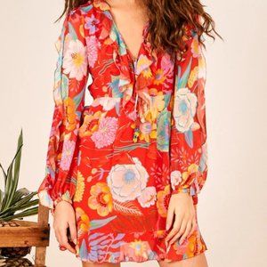 Anthropologie Farm Rio Hudson Floral Mini Dress Multi New NWT